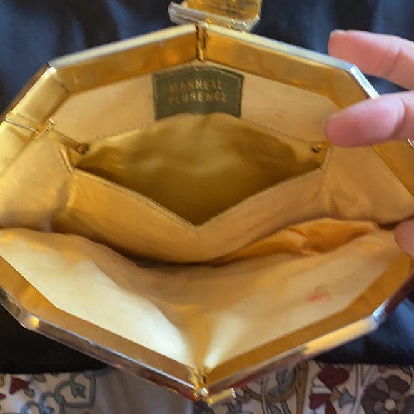 MANELLI FLORENCE Vintage snake skin clutch- pale yellow from ITALY - Picture 5 of 14